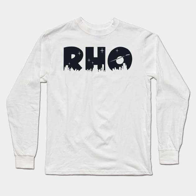 Rho Cityscape Letters Long Sleeve T-Shirt by Rosemogo